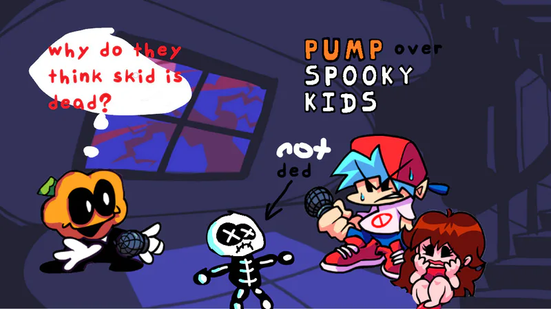 Gumball and Darwin over Spooky Kids [Friday Night Funkin'] [Mods]