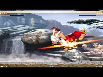 Street Fighter HD Mugen - Ryu vs Ken Gameplay Footage!! 